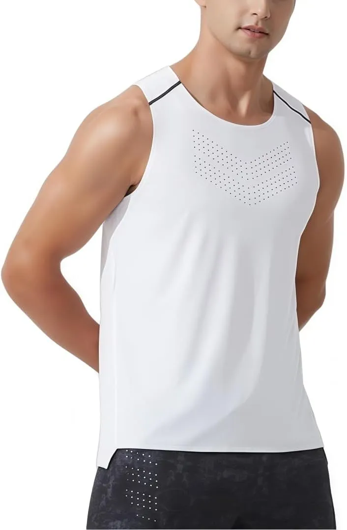 Men's Summer Lightweight Ventilated Running Vest, Sleeveless Quick Dry Fitness for Sports Outdoor