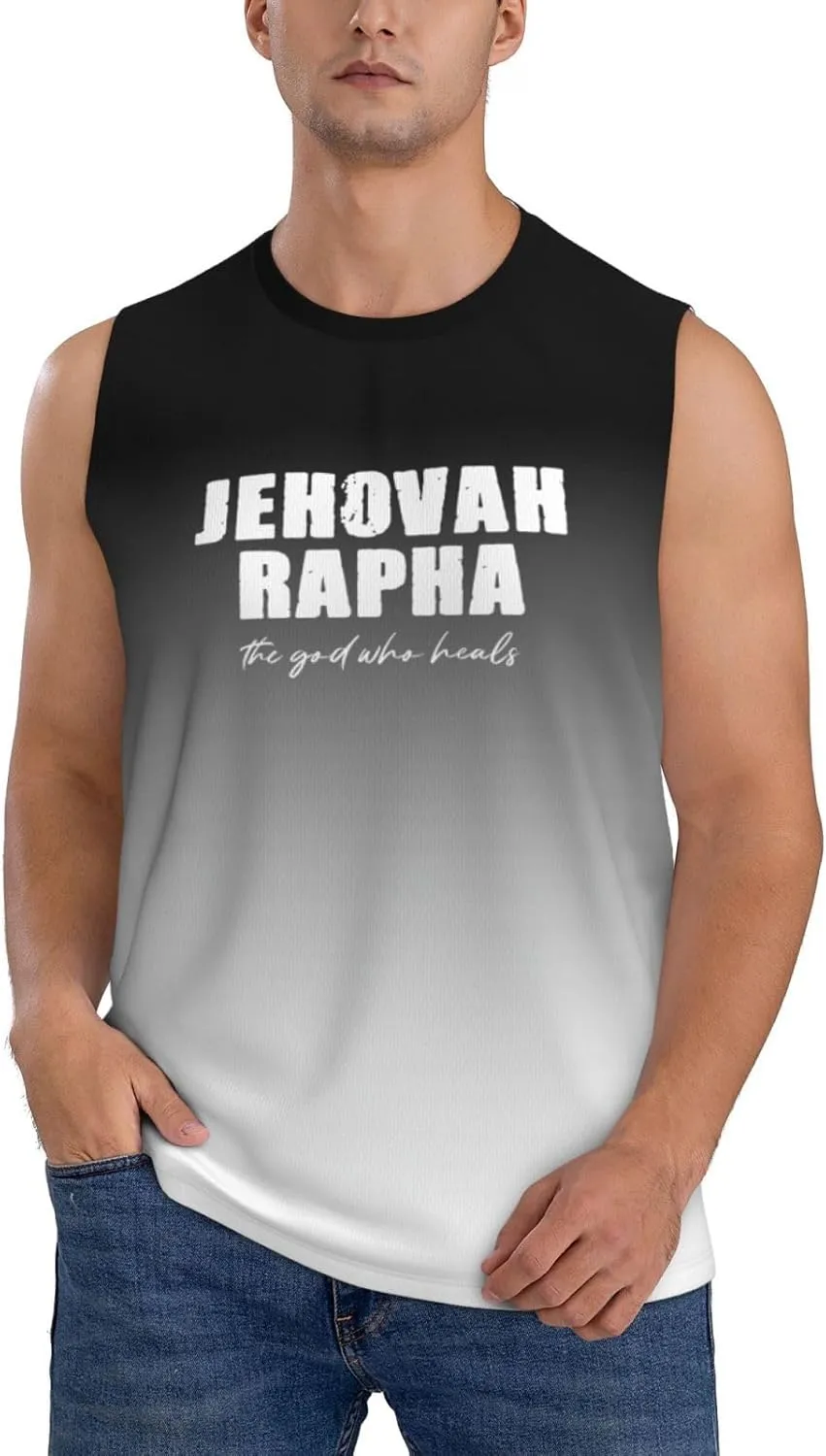 Men's Tank Top Jehovah Rapha The God Who Heals Sleeveless Muscle T Shirts Gym Workout Tank Tops Summer Beach Tanks,