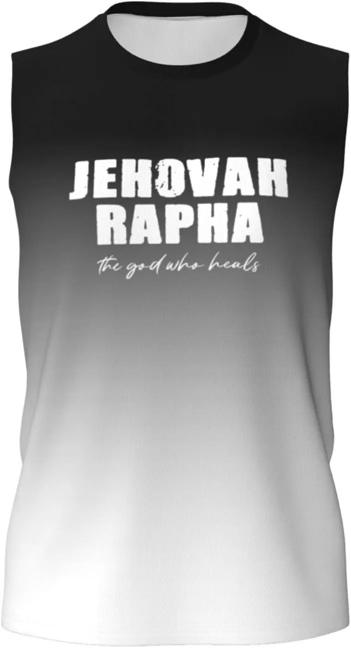 Men's Tank Top Jehovah Rapha The God Who Heals Sleeveless Muscle T Shirts Gym Workout Tank Tops Summer Beach Tanks,