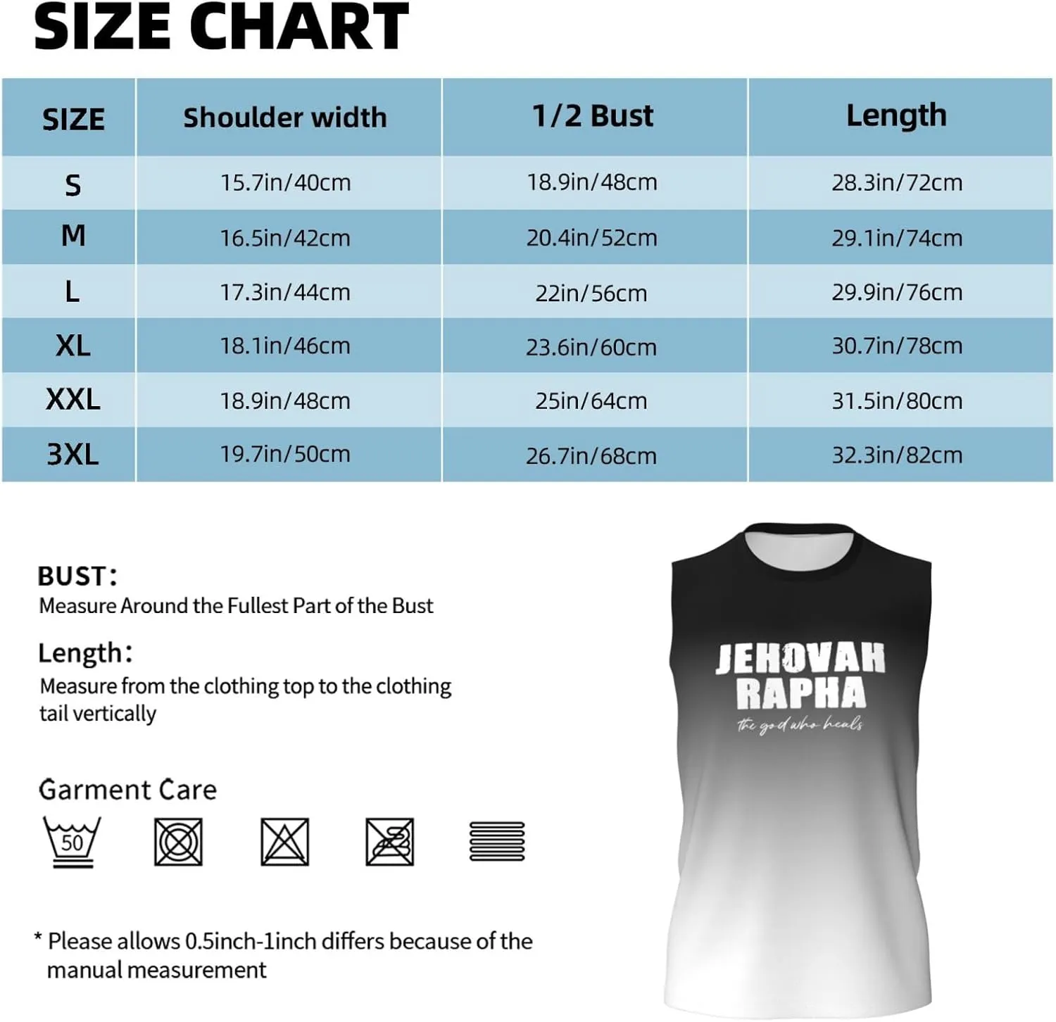 Men's Tank Top Jehovah Rapha The God Who Heals Sleeveless Muscle T Shirts Gym Workout Tank Tops Summer Beach Tanks,