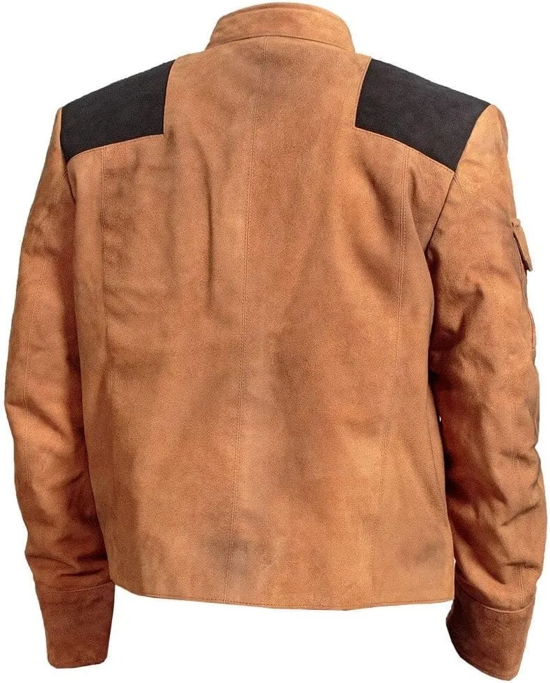 Men's Vintage Classic Brown Suede Genuine Sheep Hide Motorcycle Leather Jacket