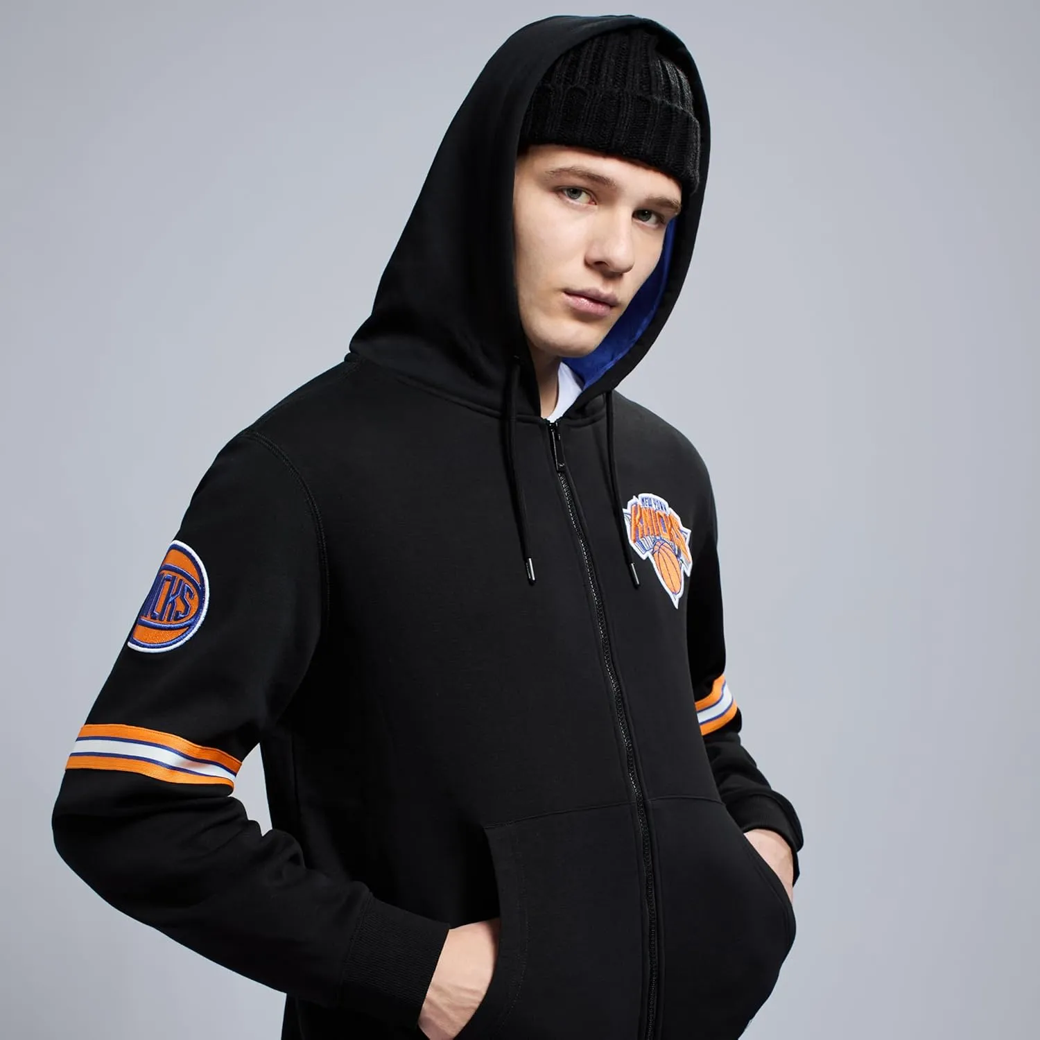 Men's X NBA Officially Licensed Long Sleeve Zip Up Hooded Fleece Sweatshirt