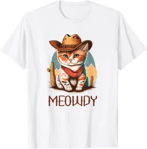 Meowdy Cat Funny Howdy Meme Western Cowboy Kitten T-Shirt