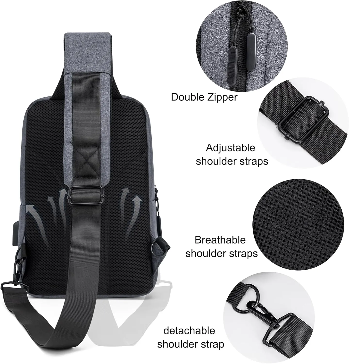 Messenger Bag Sling Bag Crossbody Shoulder Bag for Men Women Travel Work Satchel Bags