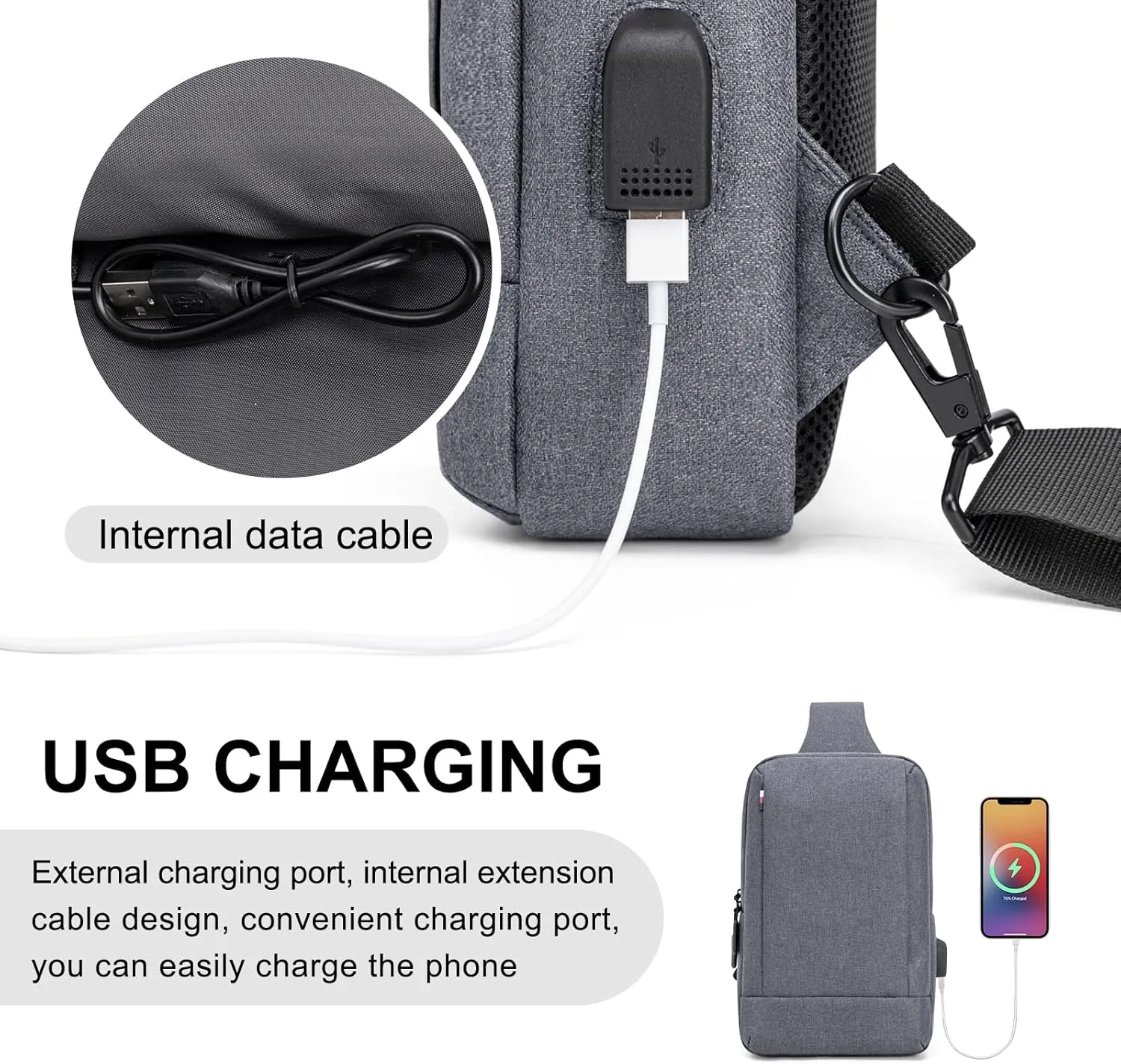 Messenger Bag Sling Bag Crossbody Shoulder Bag for Men Women Travel Work Satchel Bags
