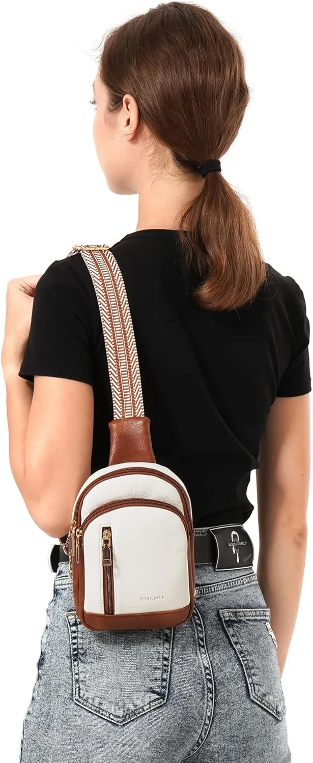 MHCNLL Small Sling Bag RFID Crossbody Purse for Women - Anti Theft Fanny Pack Chest Bag for Travel