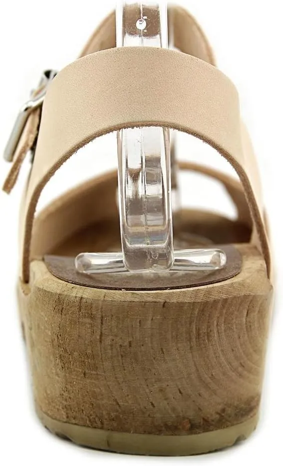MIA Shoes Anja Womens Leather Clogs with Wooden Heels