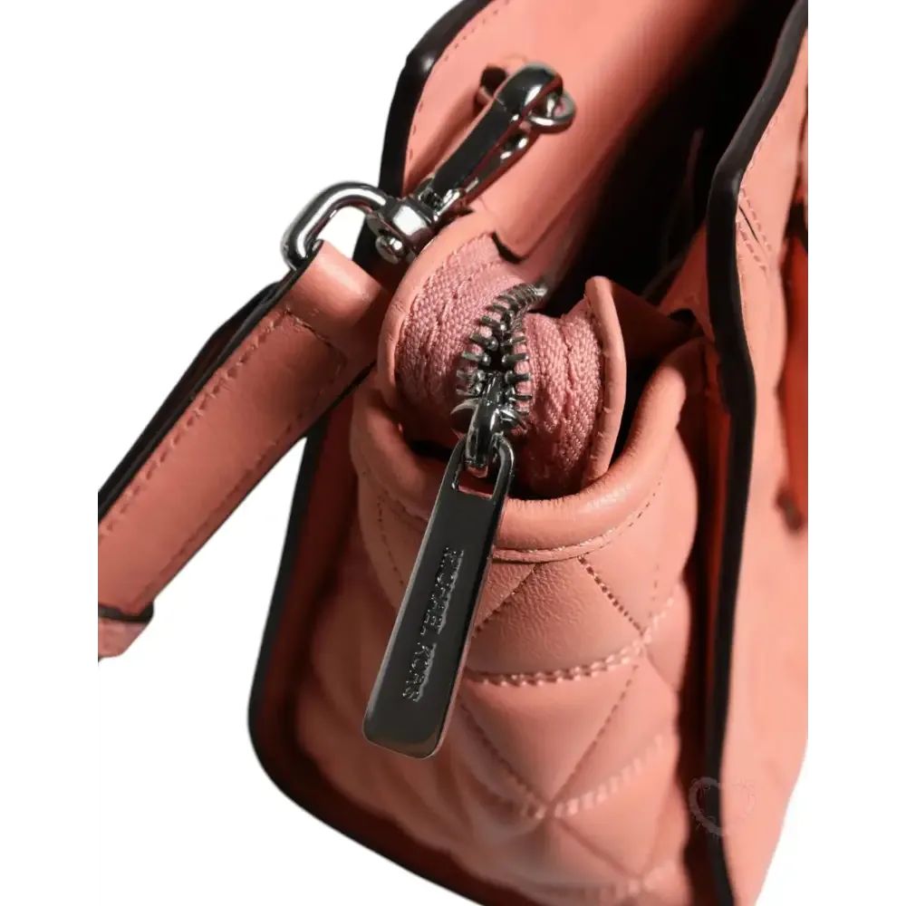 Michael Kors Peach Quilted Leather Logo Crossbody VIVIANNE Messenger Bag
