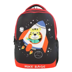 Mike Preschool Backpack Space Tiger - Black and Red