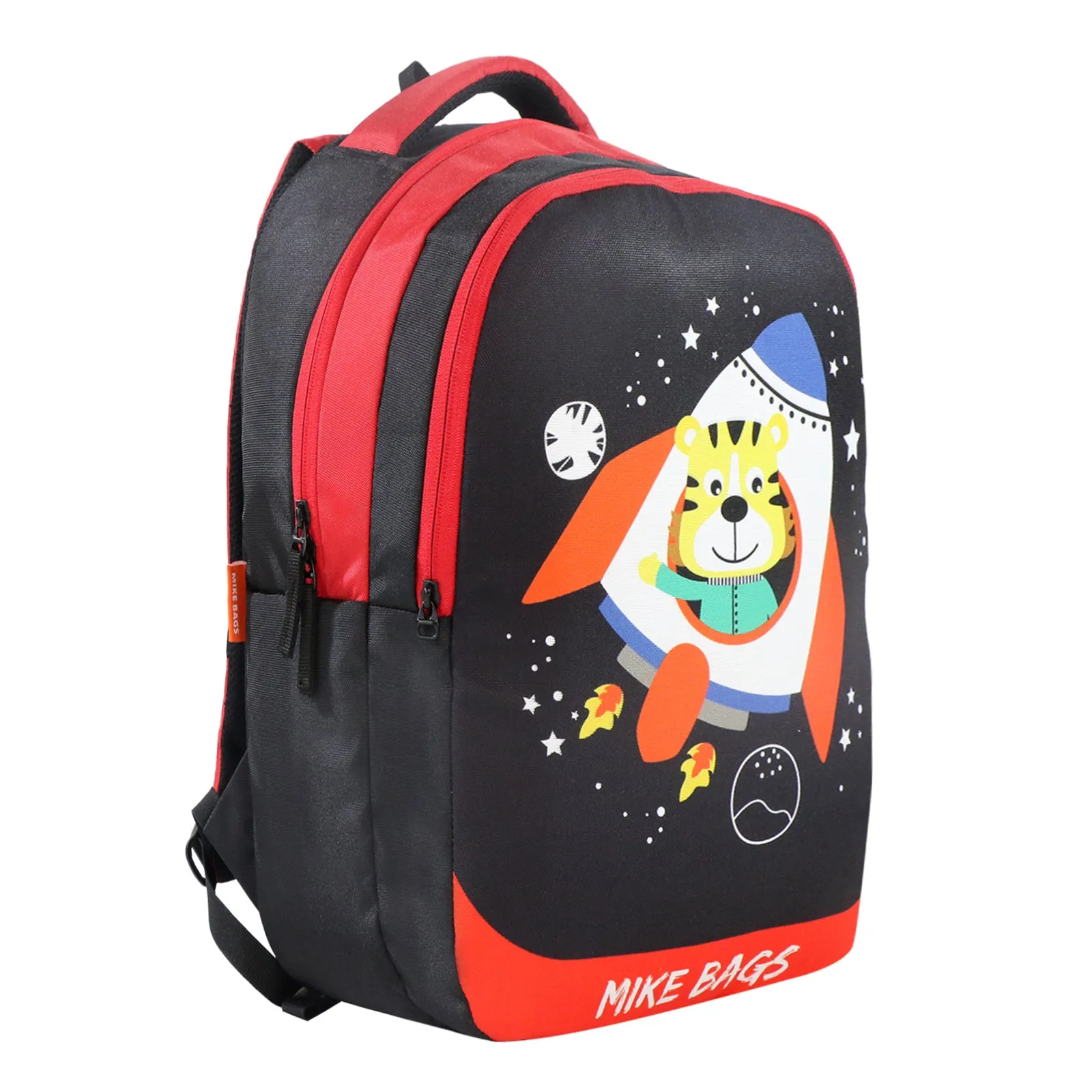 Mike Preschool Backpack Space Tiger - Black and Red