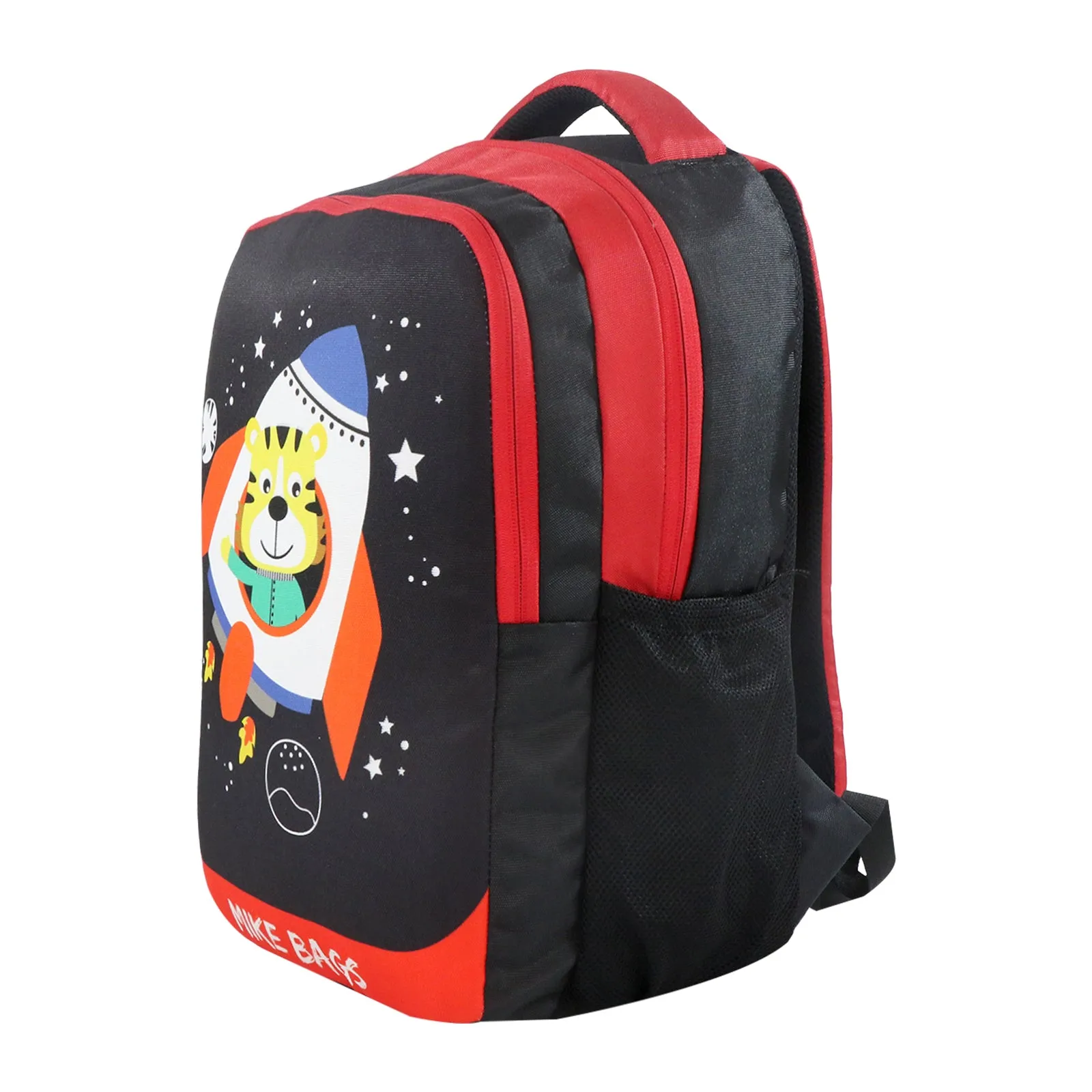 Mike Preschool Backpack Space Tiger - Black and Red