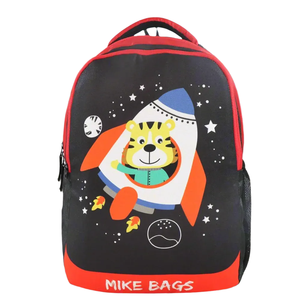 Mike Preschool Backpack Space Tiger - Black and Red