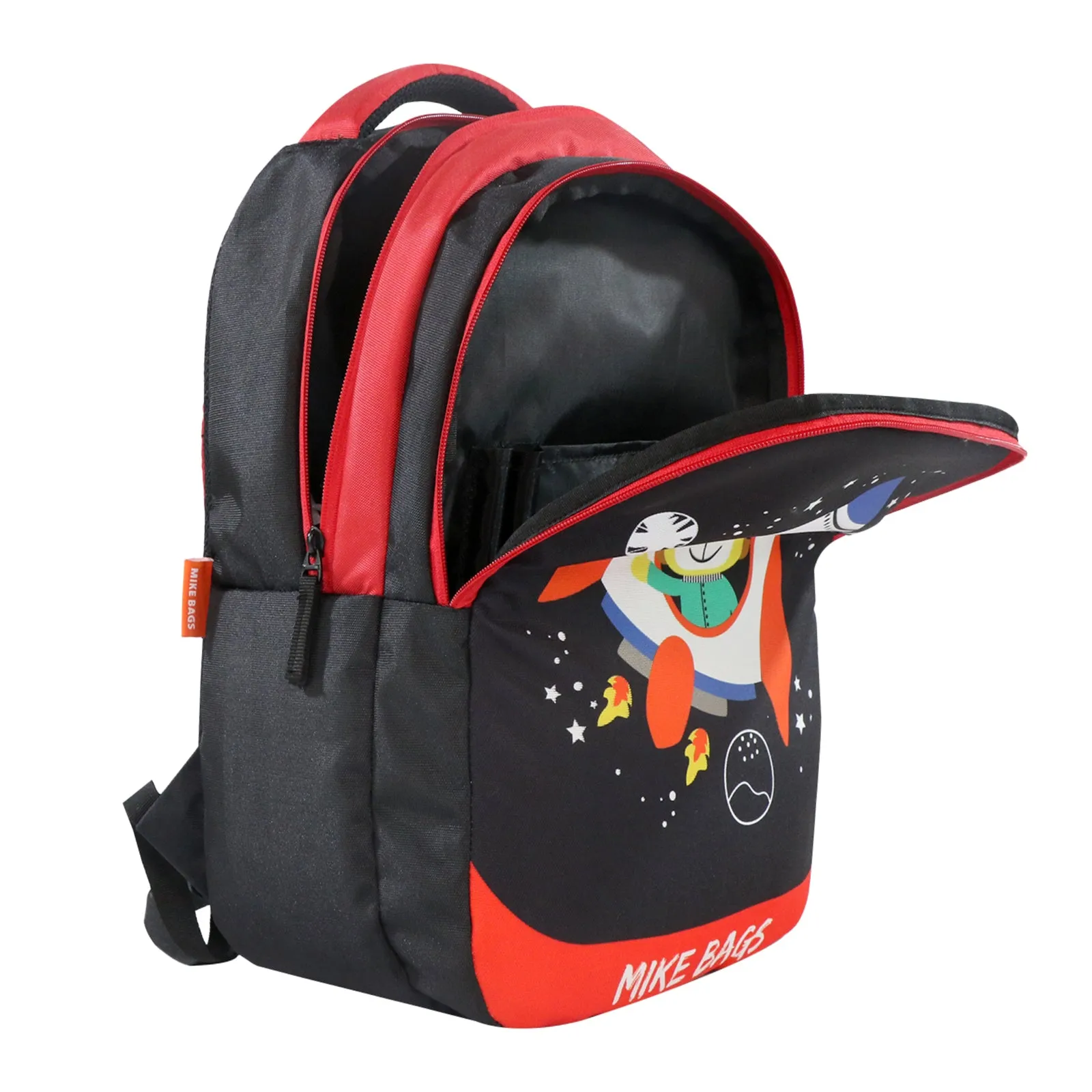 Mike Preschool Backpack Space Tiger - Black and Red