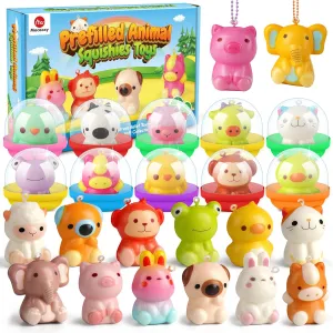 Mocoosy 24 Pack Party Favors for Kids Squishy Toys, Birthday Goodie Bag Stuffers Bulk Fidget Toys, Classroom Prizes, Pinata Stuffers, Treasure Box & Claw Machine Toy Carnival Gifts for Boys Girls