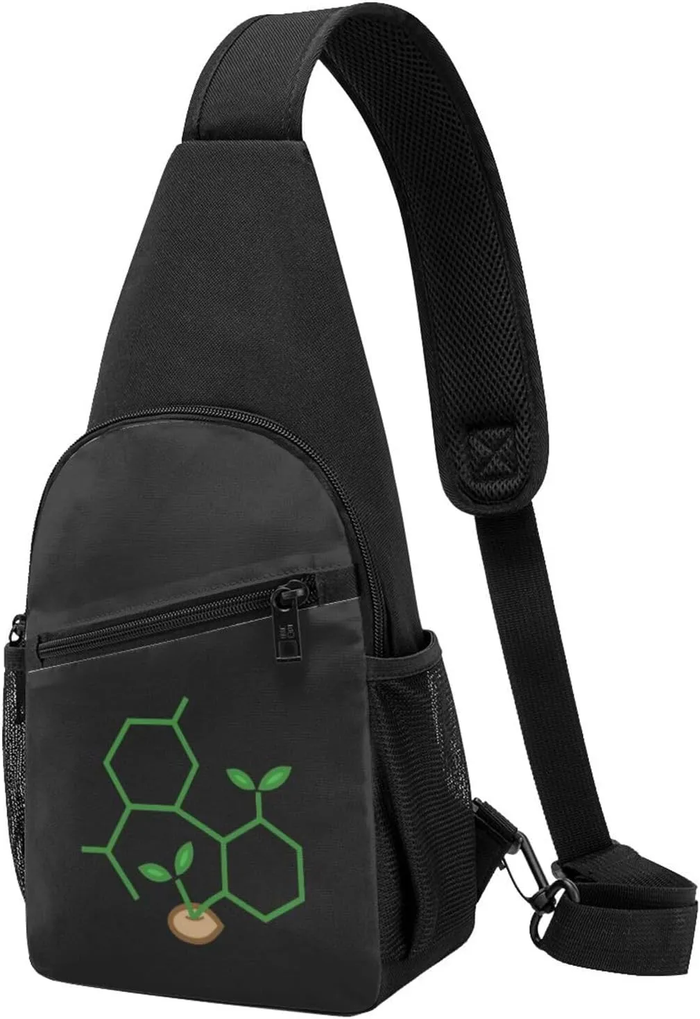 Molecule Cannabis Sprout Crossbody Bags Adjustable Leisure Travel Crossbody Shoulder Bag Unisex