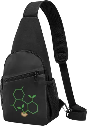 Molecule Cannabis Sprout Crossbody Bags Adjustable Leisure Travel Crossbody Shoulder Bag Unisex