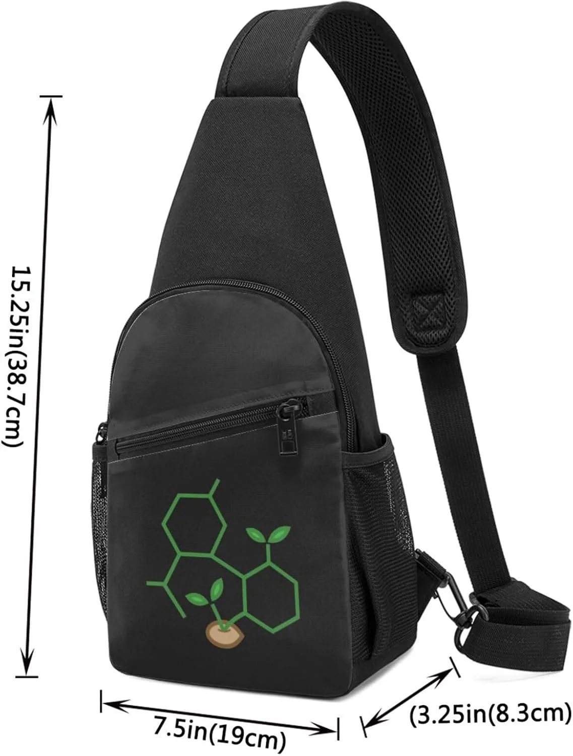 Molecule Cannabis Sprout Crossbody Bags Adjustable Leisure Travel Crossbody Shoulder Bag Unisex