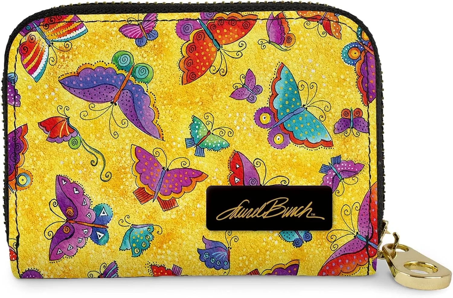 Monarque RFID Secure Armored Zipper Wallet by Laurel Burch (Flutterbyes)