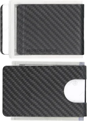 MONOCARBON 2in1 Carbon Fiber Money&Credit Card Clip,RFID Blocking Wide Credit Card&Cash Holder for Men Front Pocket