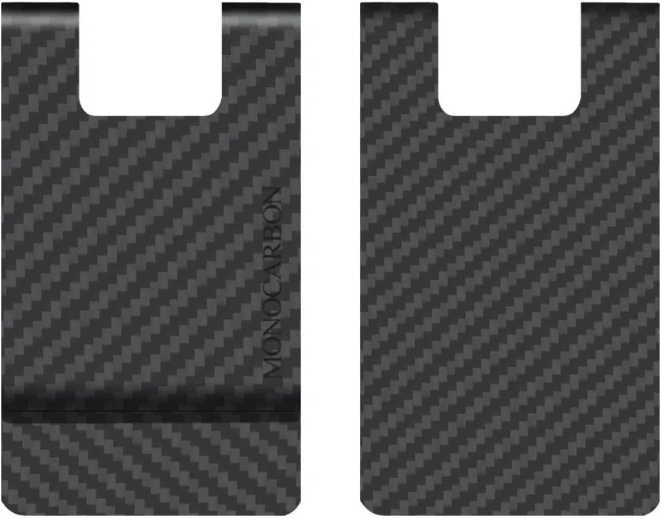 MONOCARBON 2in1 Carbon Fiber Money&Credit Card Clip,RFID Blocking Wide Credit Card&Cash Holder for Men Front Pocket
