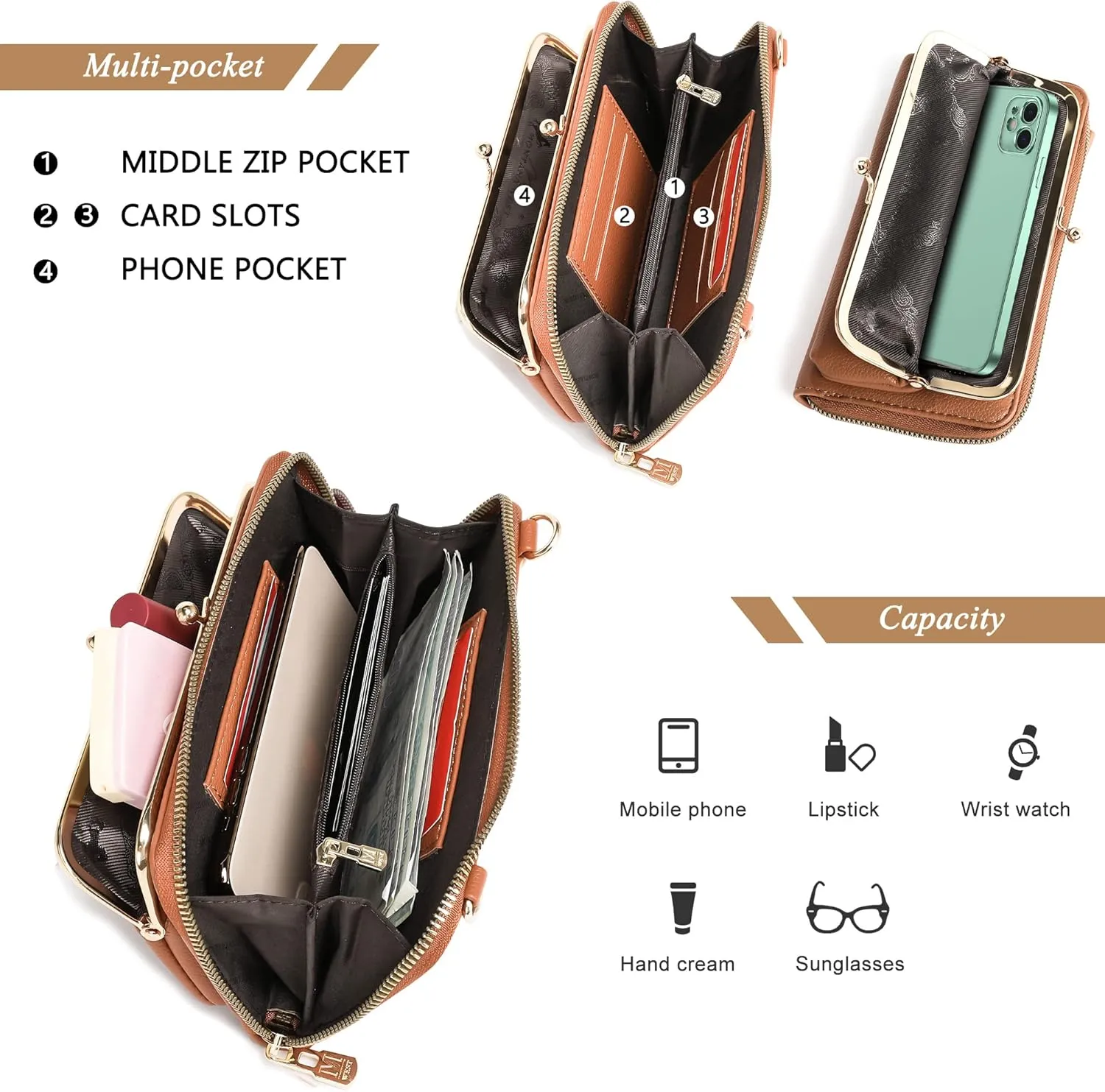 Montana West Small Crossbody Cell Phone Purse for Women RFID Blocking Cellphone Wallet