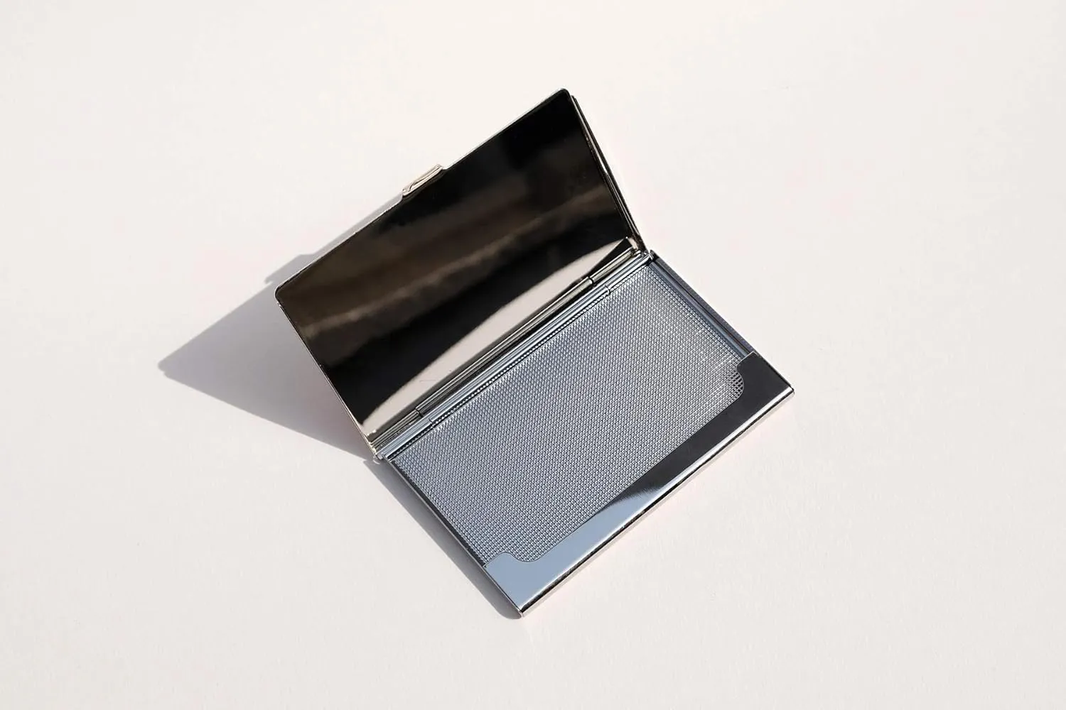 Mother of Pearl Business Card Case Credit Id Name Holder Travel Wallet Art Painting Design Metal Stainless Steel Engraved Slim Purse Pocket Cash Money Wallet (Diamond Arabesque)