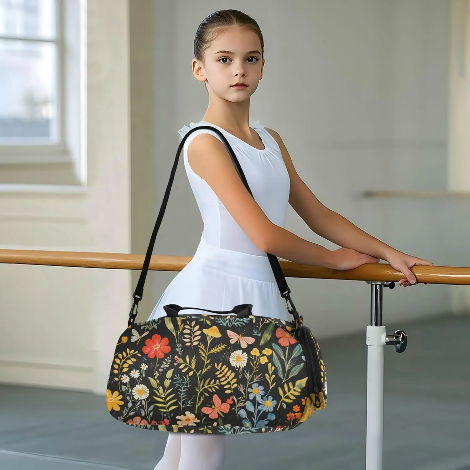 Mushroom Botanical Dragonflies Duffel Gym Bags with Shoes Compartment Large Capacity Carry On Bag for Travel, Sports, Duffel, Weekender