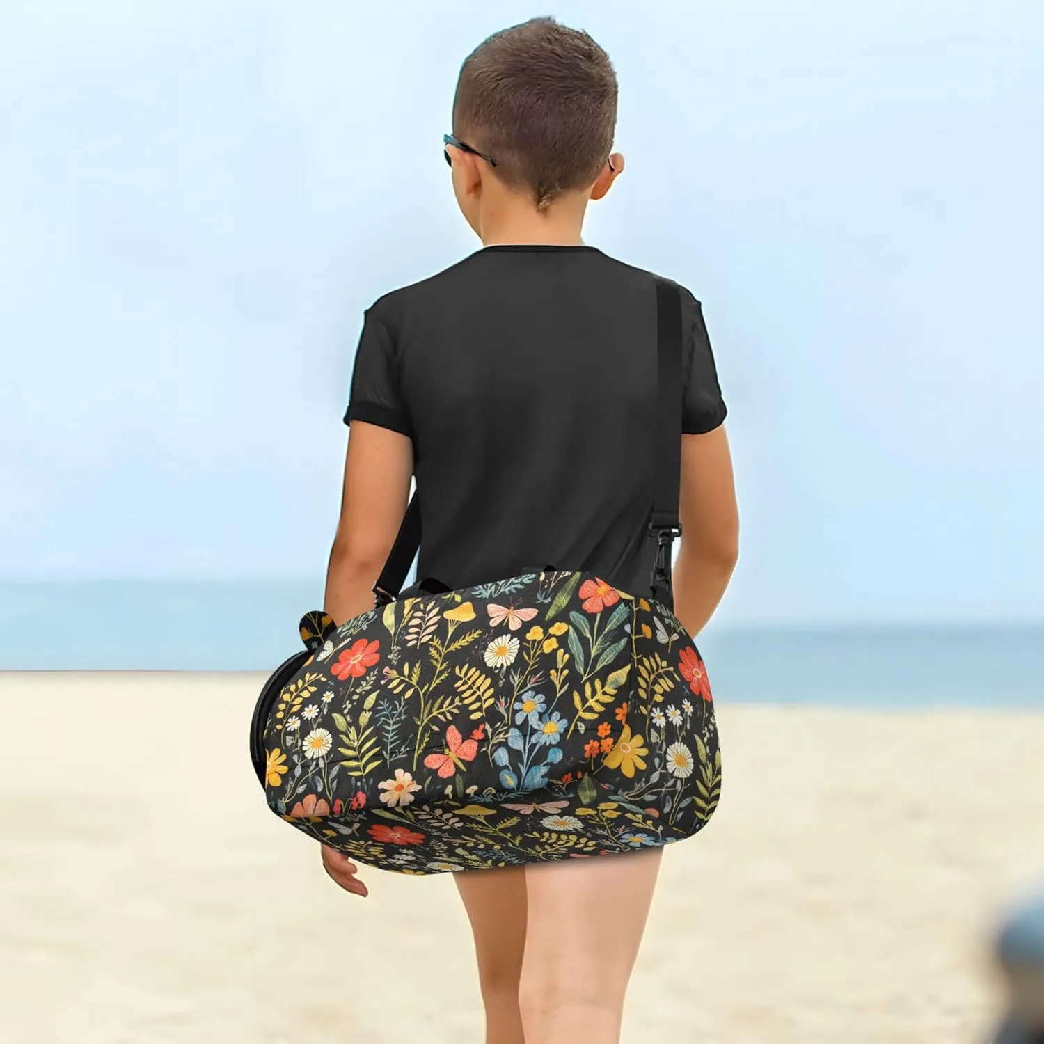 Mushroom Botanical Dragonflies Duffel Gym Bags with Shoes Compartment Large Capacity Carry On Bag for Travel, Sports, Duffel, Weekender