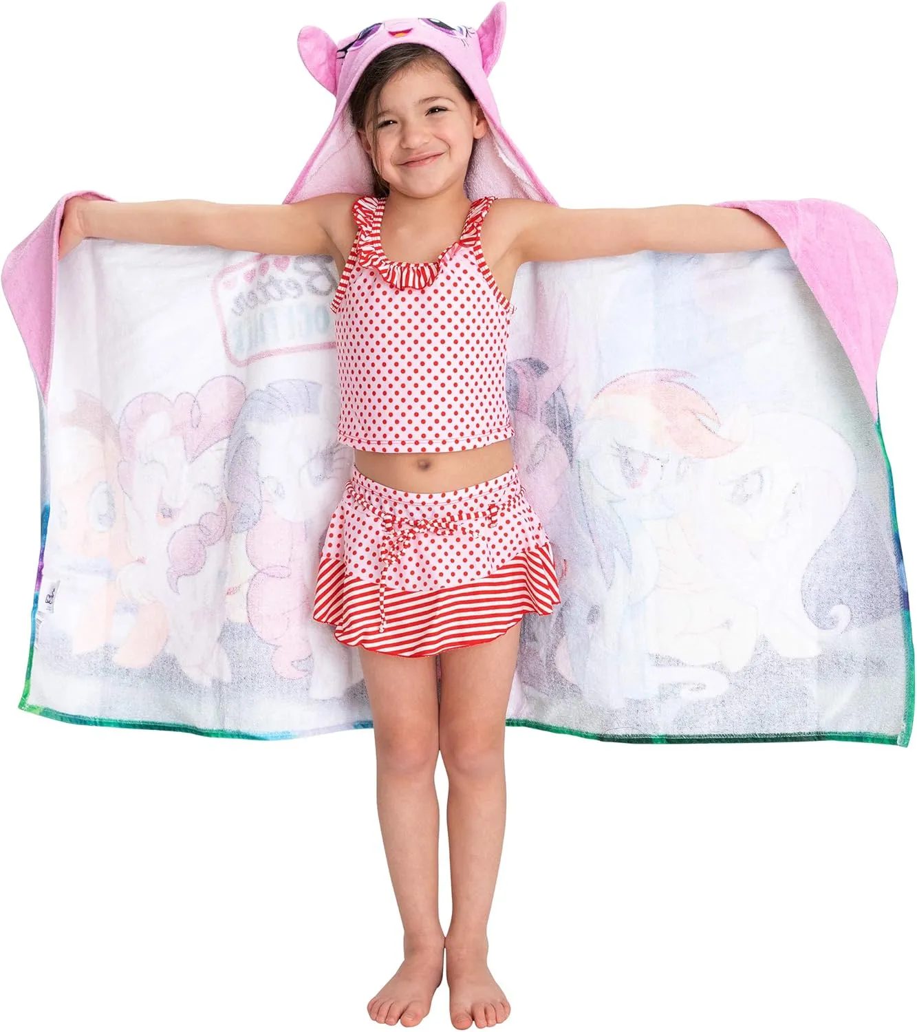 My Little Pony Bath/Pool/Beach Soft Cotton Terry Hooded Towel Wrap, 24 in x 50 in, By Franco Kids