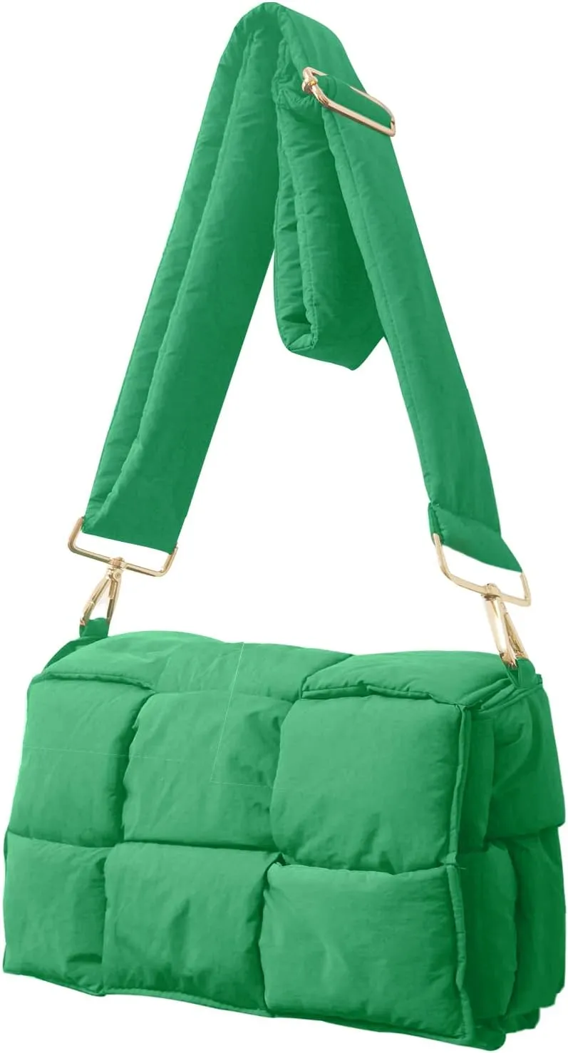NAARIIAN Shoulder bags for women, Light-weight small puffer purses waterproof, hand-woven puffy bag crossbody handbag