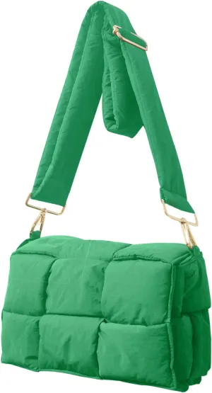 NAARIIAN Shoulder bags for women, Light-weight small puffer purses waterproof, hand-woven puffy bag crossbody handbag