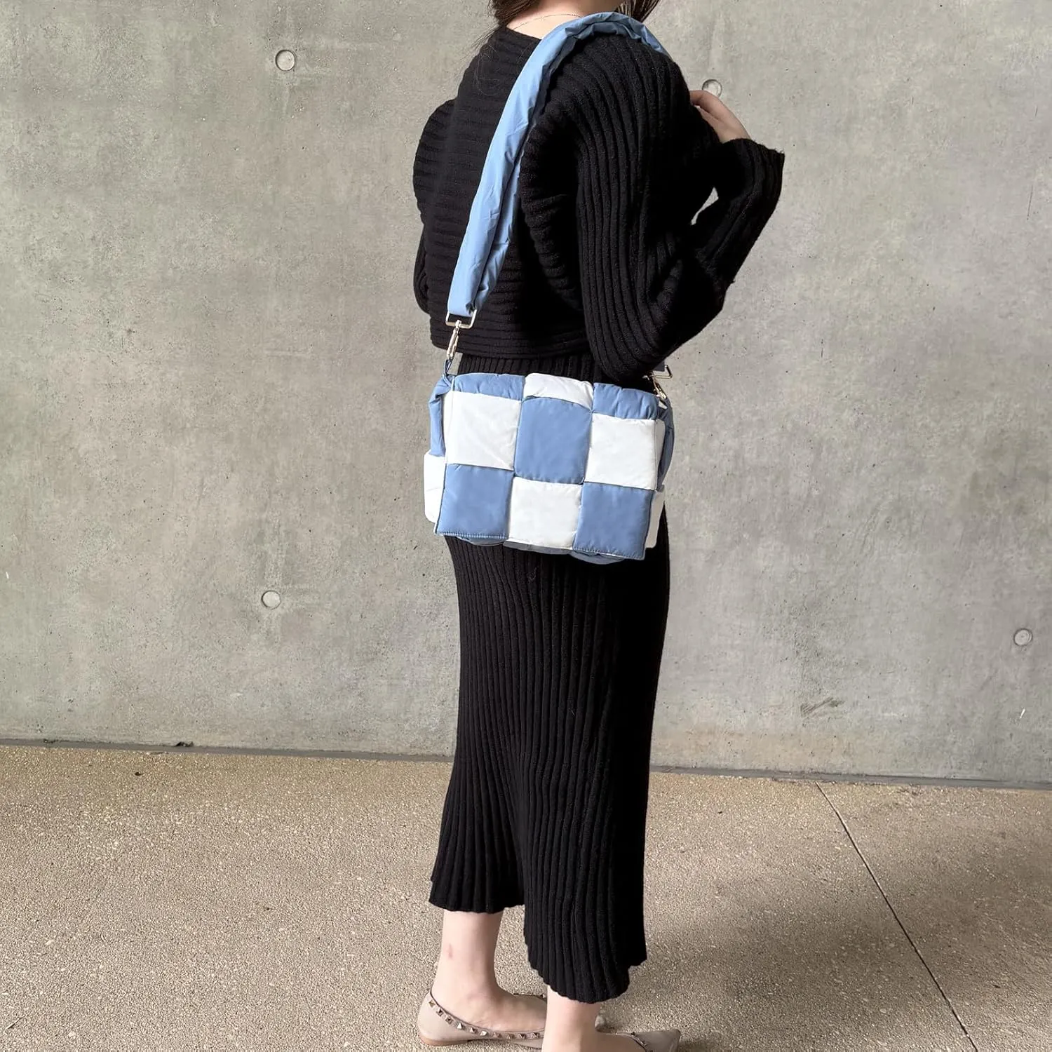 NAARIIAN Shoulder bags for women, Light-weight small puffer purses waterproof, hand-woven puffy bag crossbody handbag