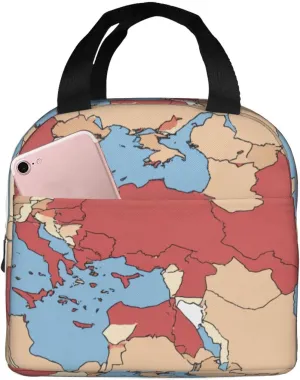 nanger Turkey Regional Map Insulated Lunch Bag, Portable Lunchbox For Men Women, Work, College, Picnic, Thermal Tote