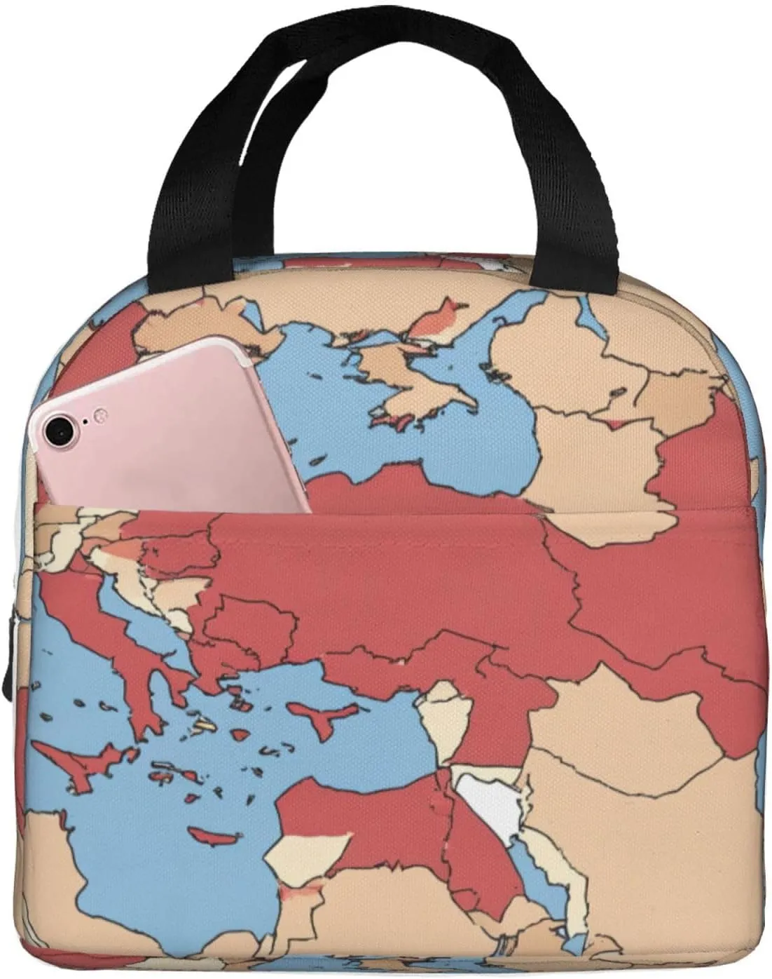 nanger Turkey Regional Map Insulated Lunch Bag, Portable Lunchbox For Men Women, Work, College, Picnic, Thermal Tote