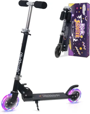 Nattork Scooter for Kids Ages 3-8 – Kick Kids Scooters for Boys & Girls Light up Wheels Portable Lightweight Folding Design with Reducing System and Adjustable Height Handlebars and up to 110 Lbs