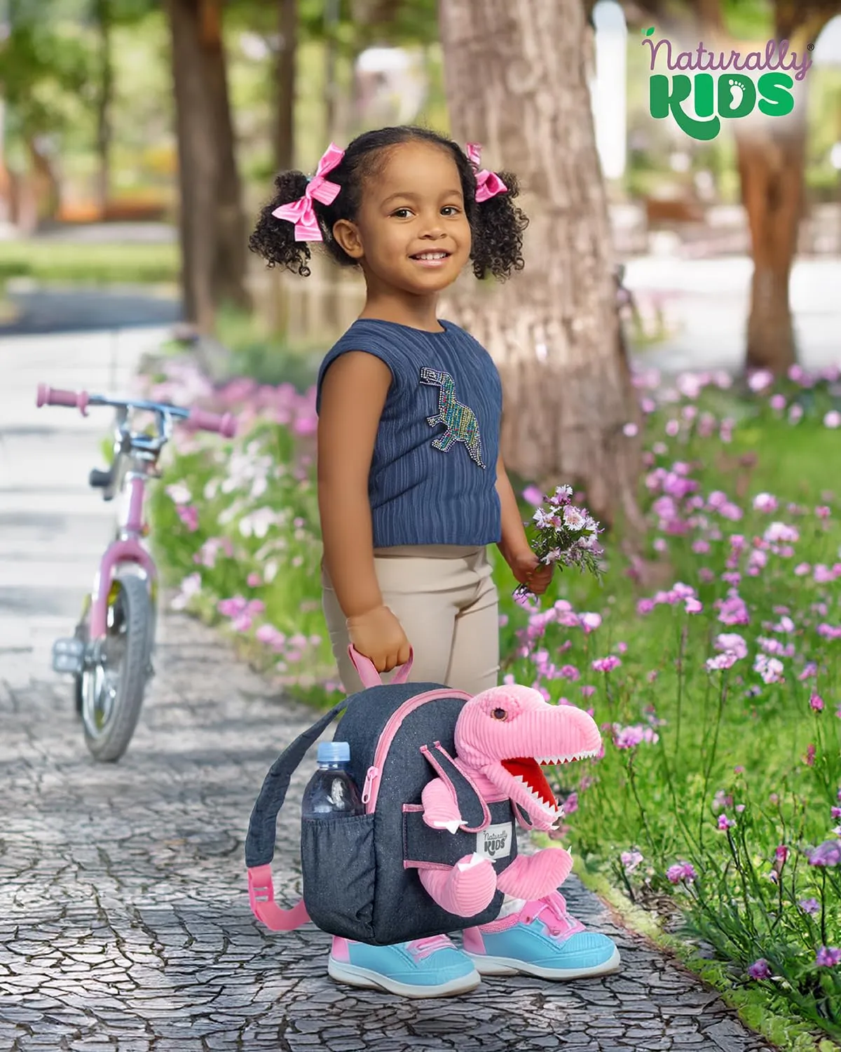 Naturally KIDS Pink Dinosaur Toys for Girls, Toddler Dinosaur Toy, Gifts for Year Old Girl Birthday Ideas