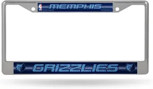 NBA Bling Chrome License Plate Frame with Glitter Accent