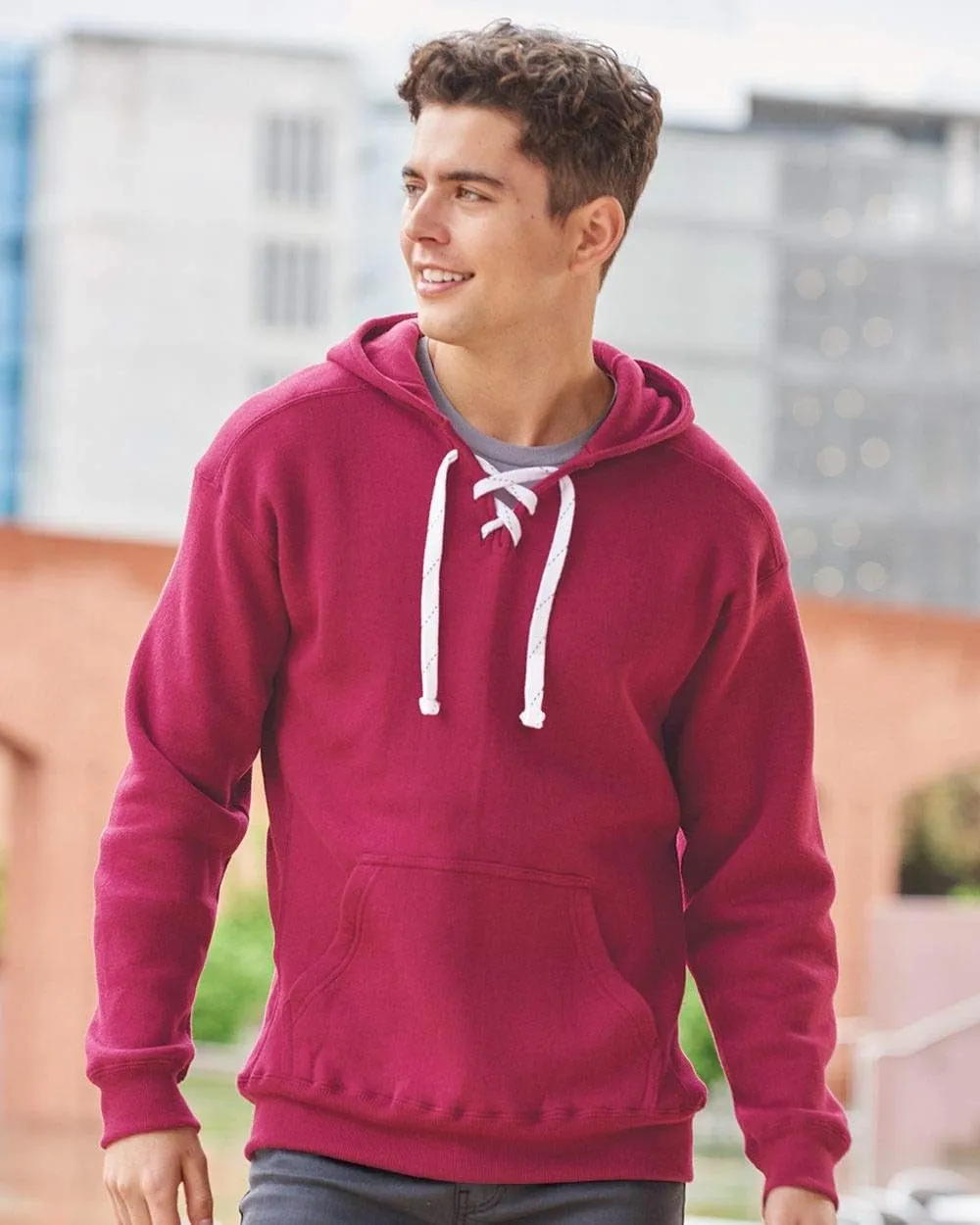 NCAA Mens Sports lace up hoodie sweatshirt