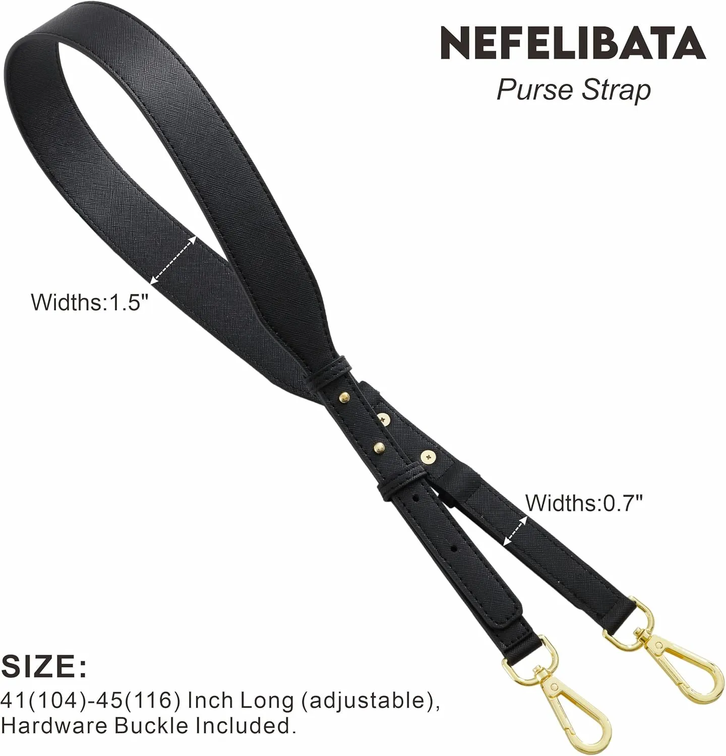 Nefelibata Purse Strap,Leather Purse Straps Replacement Crossbody,Retro Personalized Crossbody Bag Straps with Customized Metal Buckle for Handbag,Shoulder Bags(Mystery Black)