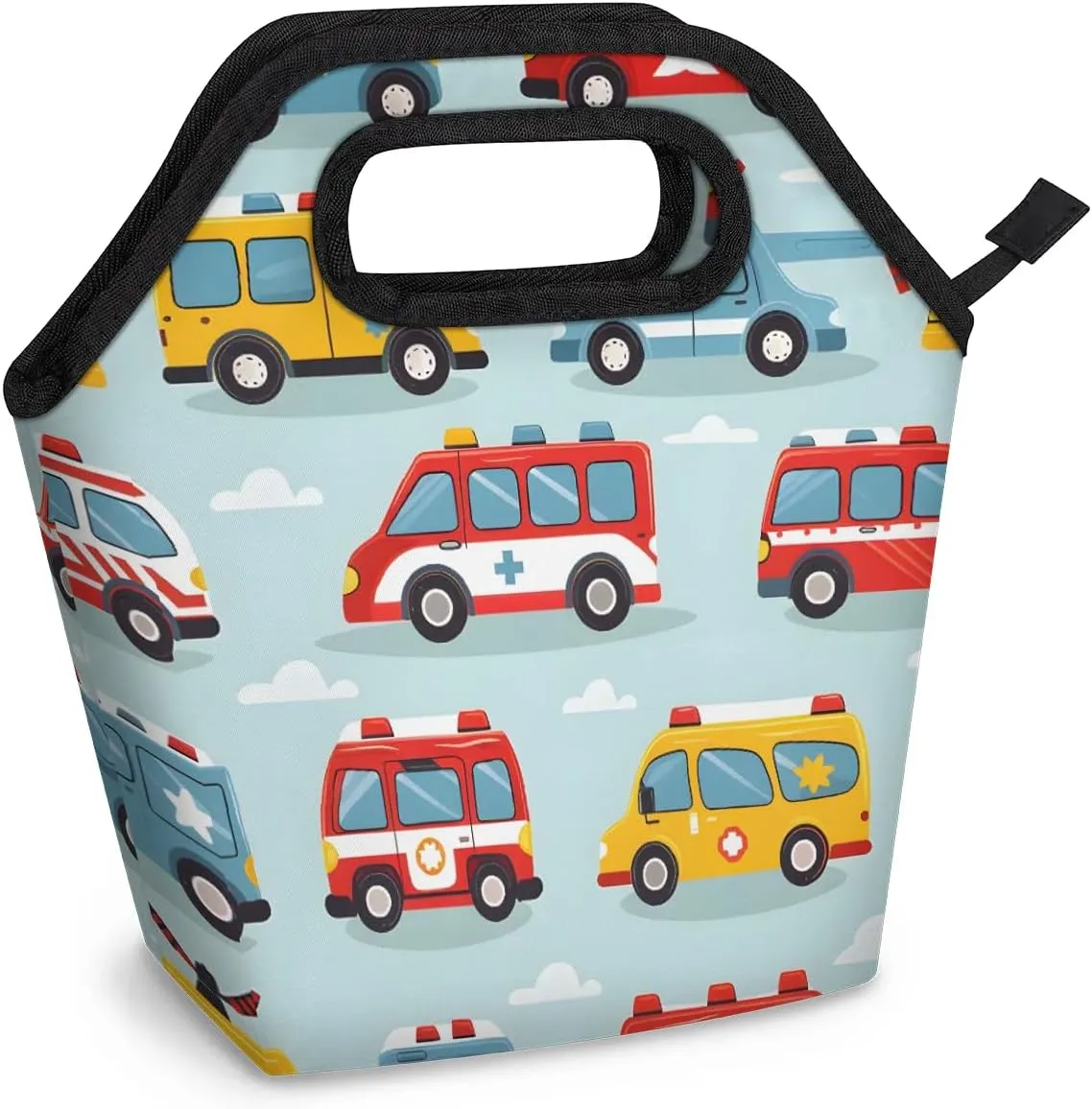 Neoprene Lunch Bags Car Bus Aircraft Lunch Tote Bag with Zipper Insulated Lunchbox Handbag for Women Reusable Lunch Box Cooler Bag Waterproof Lunch Sack Bag for Work Picnic
