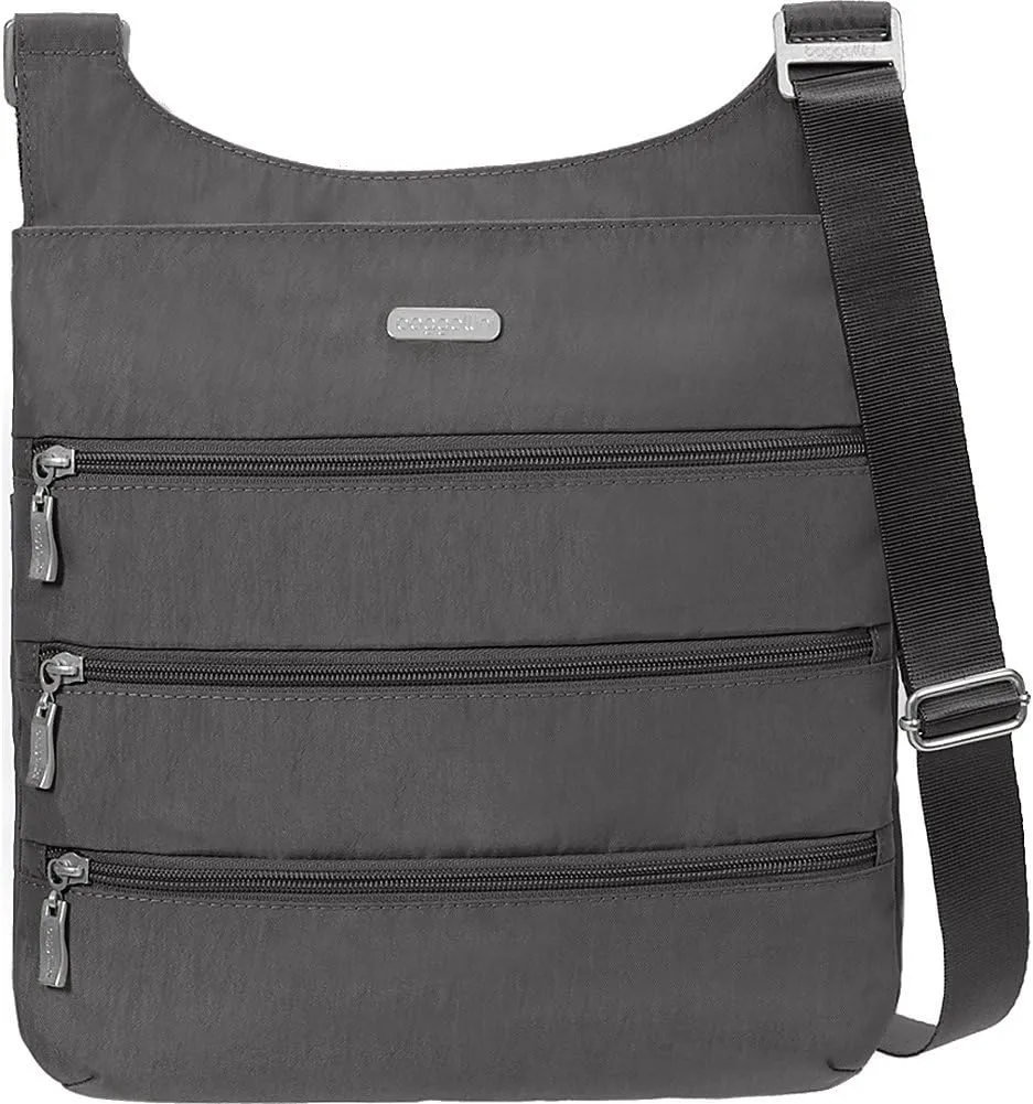 New Baggallini Women's Zipper - Big Purse Charcoal One Size