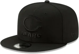 New Era NFL 9FIFTY Black On Black Adjustable Snapback Hat Cap One Size Fits All (Chicago Bears)