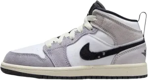 NIKE Air Jordan 1 Mid SE Craft PS Preschool Little Kids' Shoes 'Inside Out - Cement Grey' (FD9090 002)
