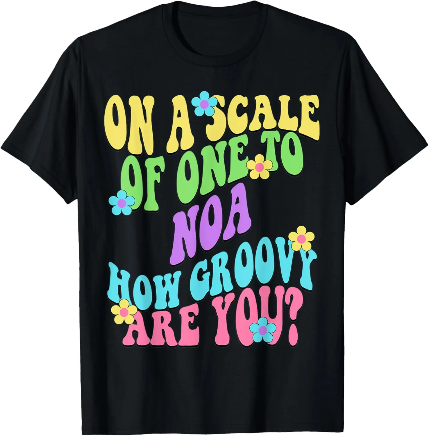 NOA Cute Retro Girls Groovy NOA Personalized Name T-Shirt