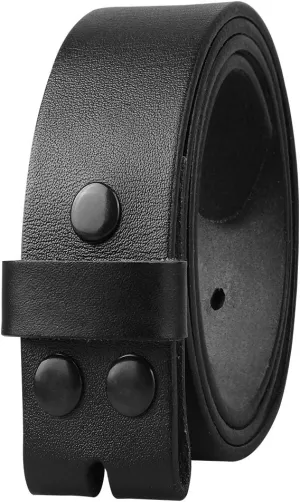 NPET Men's Full Grain Leather Belt Vintage Distressed Style with Snap-On Strap 1 1/2" Wide without Buckle