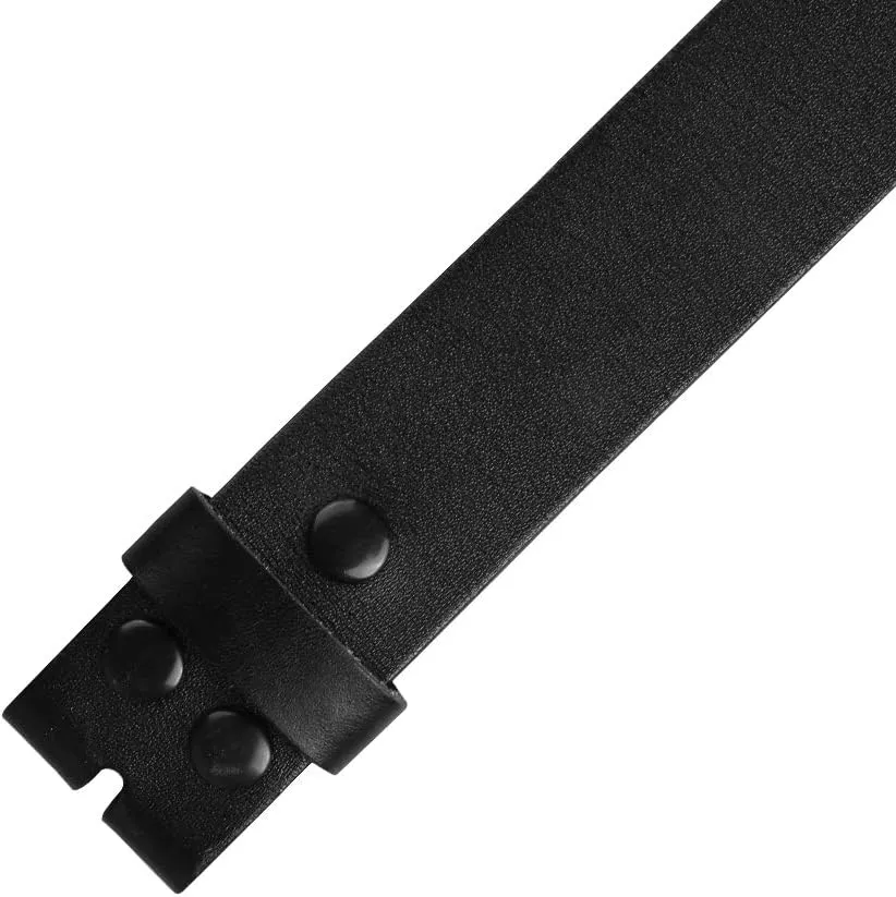 NPET Men's Full Grain Leather Belt Vintage Distressed Style with Snap-On Strap 1 1/2" Wide without Buckle