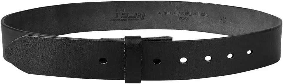 NPET Men's Full Grain Leather Belt Vintage Distressed Style with Snap-On Strap 1 1/2" Wide without Buckle