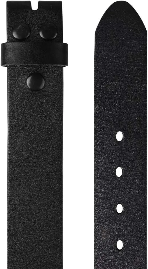 NPET Men's Full Grain Leather Belt Vintage Distressed Style with Snap-On Strap 1 1/2" Wide without Buckle