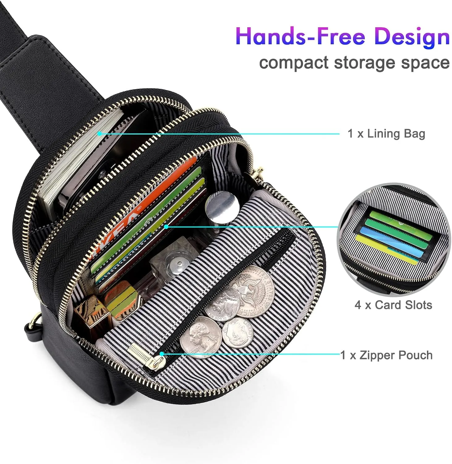 nuoku Women's Crossbody Sling Bag - Small RFID Wallet & Cell Phone Pouch