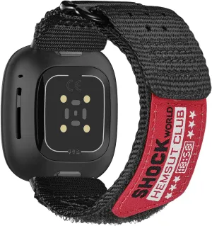 Nylon Watch Band Compatible with Fitbit Versa 3 / Versa 4 / Fitbit Sense/Sense 2 for Men, Rugged Nylon Sports Adjustable Strap Military Tactical Style Replacement Wristband
